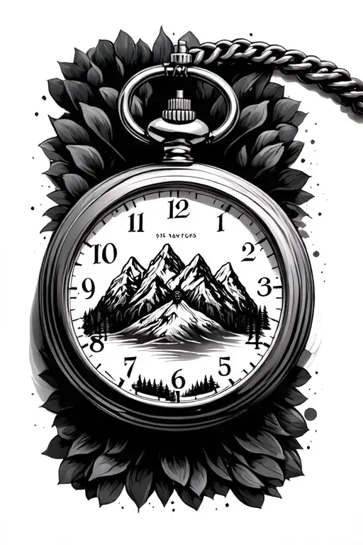 Mountains Pocket Watch