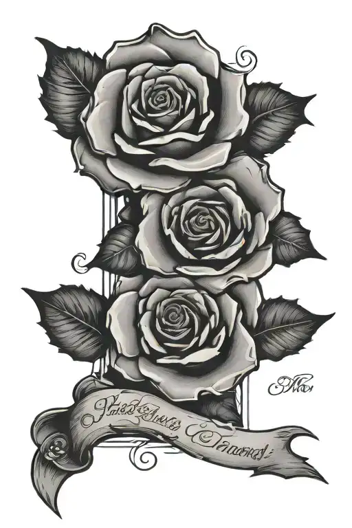 A Handwritten Blessing On A Burnt Scroll With Praying Hands And A Rose On The Bottom