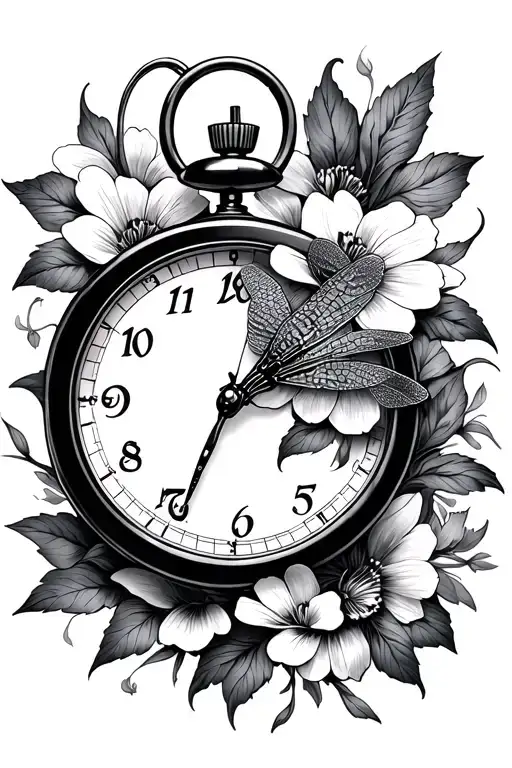 Dragonfly Flowers Stopwatch