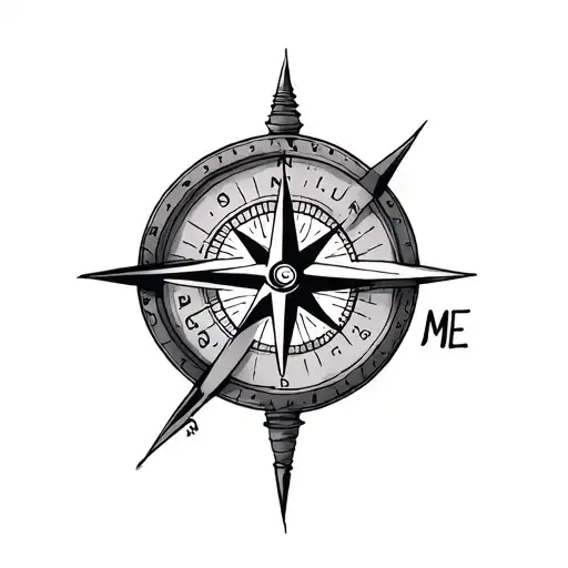 Compass And Initials Me Written
