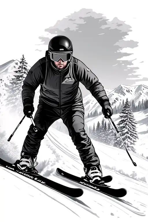 Mountain Skiing And Track