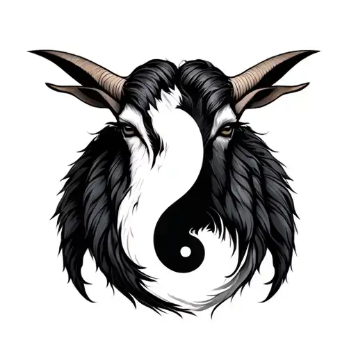 Black And White Yin Yang Goat