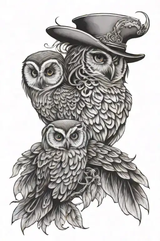 2 Daughters Being Watched Over By An Owl