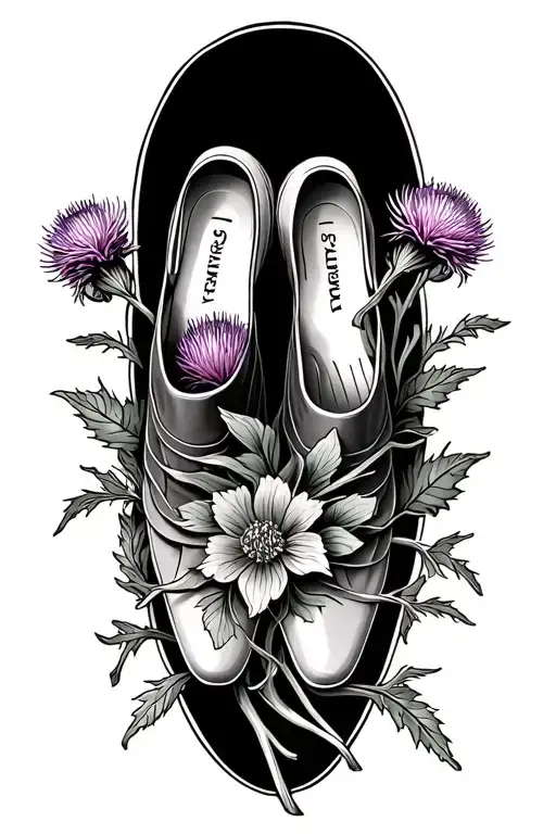 Scottish Thistles Entwined With Dutch Clogs
