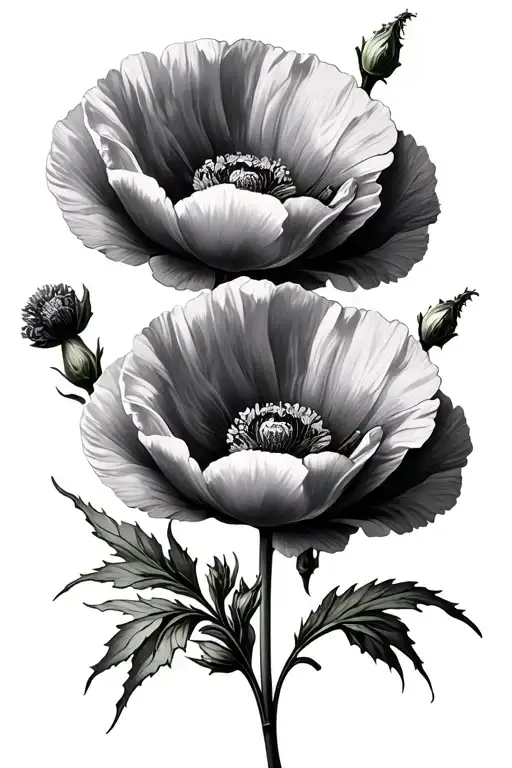 Larkspur And Poppy Flowers