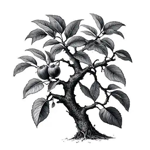 Line Drawing Of A Fig Tree