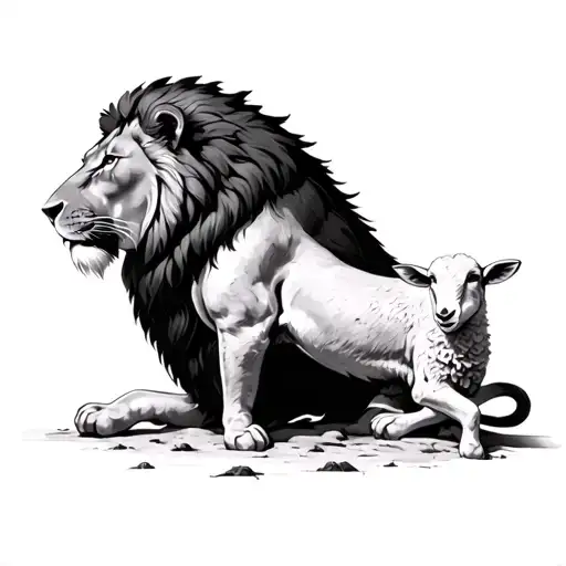 Lion And The Lamb From Revelation Receiving Worship From People