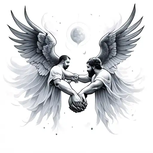 Dad In Heaven Holding Hands