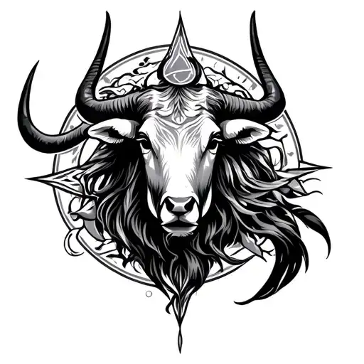 Aquarius Taurus Symbol Incorporating Elements