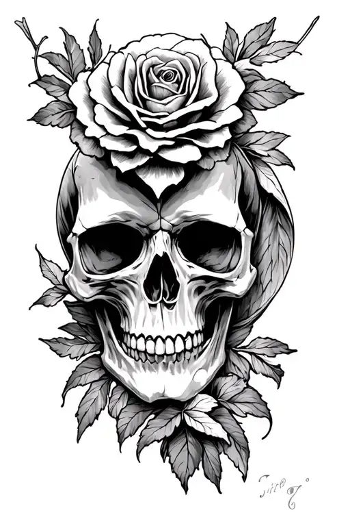 Skull With Memento Mori Memento Vivere
