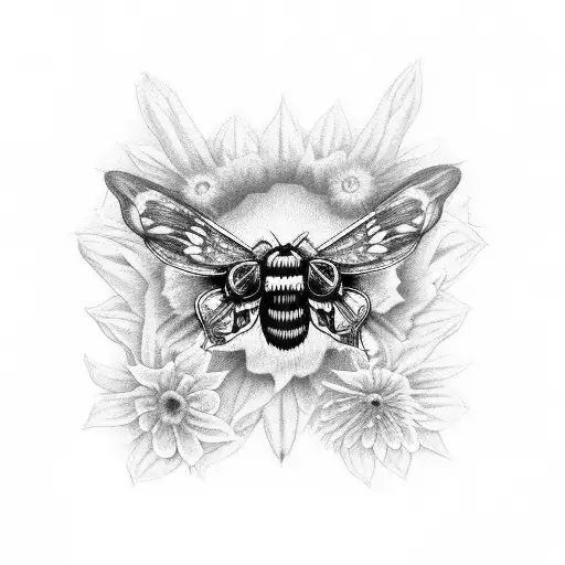 Dead-head Moth Flowers Skull