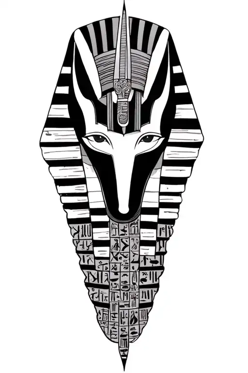 Anubis With Egyptian Writing Background