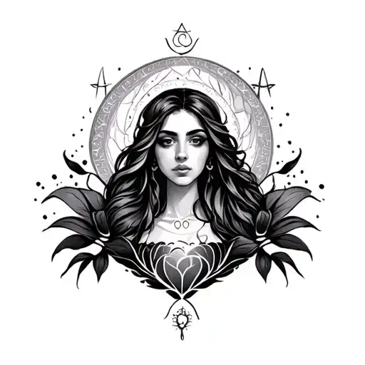 Woman Inspired Design Incorporating Elements Of Universal Love And Spiritual Symbols