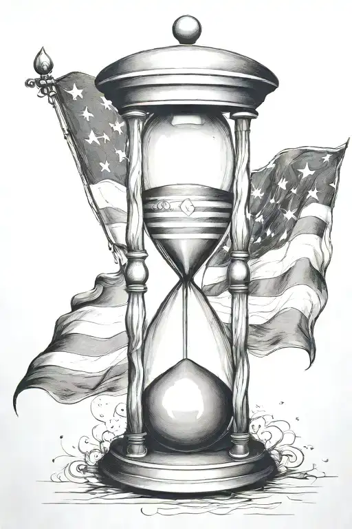 Hourglass Wrapped With American Flag