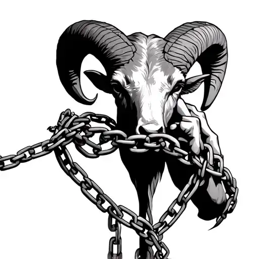 Aries With Tied Hands With Chains