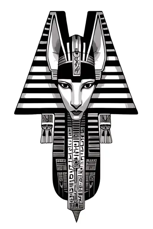 Anubis With Egyptian Writing Background
