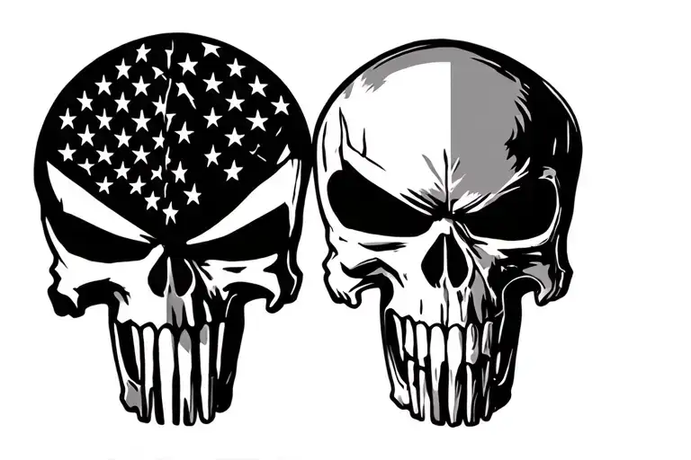 Punisher Skull With American Flag