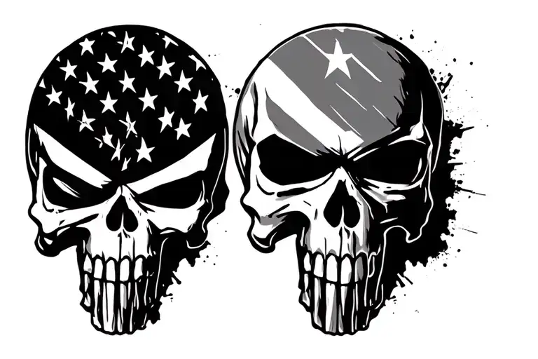Punisher Skull With American Flag