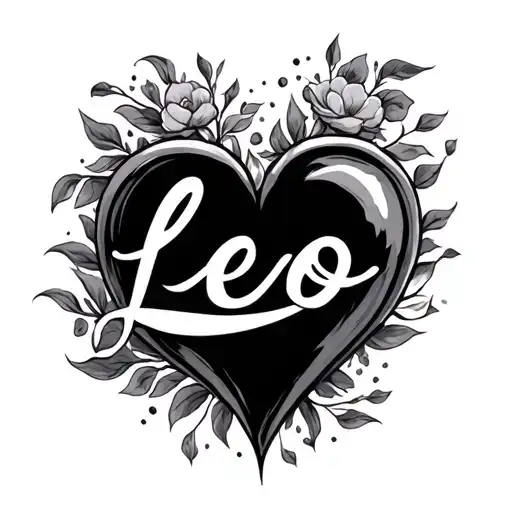 Cursive Heart With Leo Lettering In It
