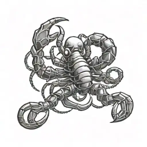 A Line Art Scorpion Including The Letters R C A
