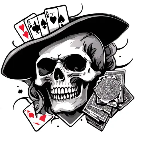 Gambling Skull On Arm