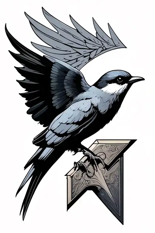 A Mechanically Shaped Swallow To Surround An Old Arrow