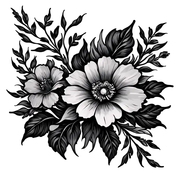 Lower Back Tattoo Floral Flowy