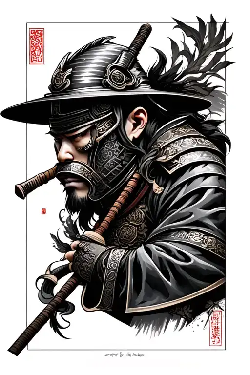 Japanese Samurai Tattoo Half Sleeve