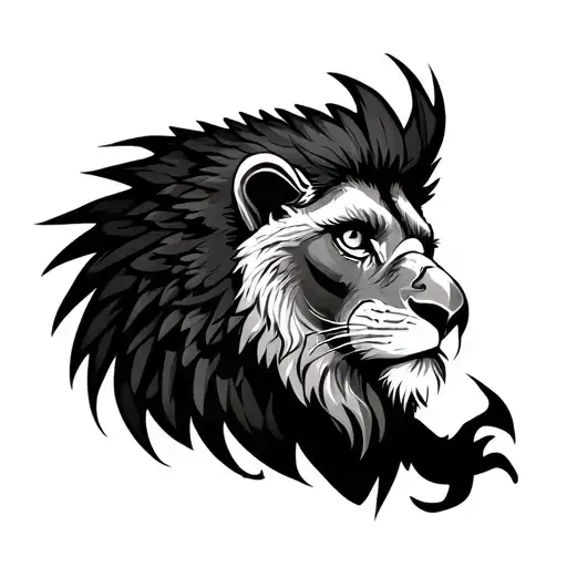 Majestic Lion And Eagle