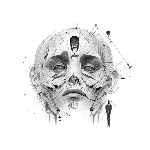 Line Turning Into Human Face