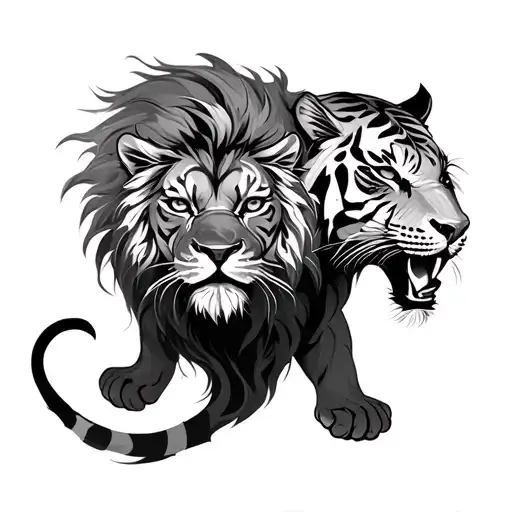 Tiger Lion Fight Scene