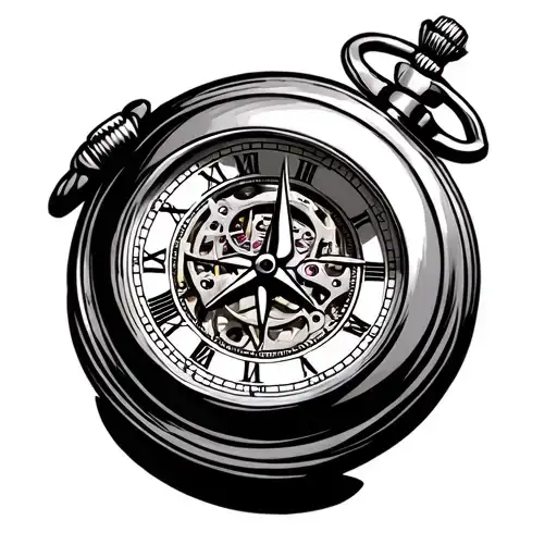 Pocket And Compass Watch With Mechanism Appearing