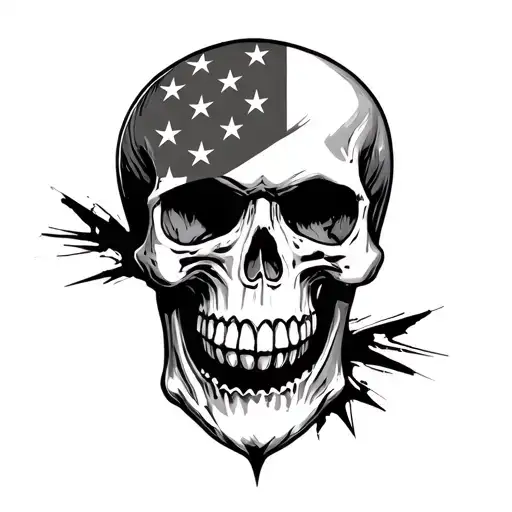 Skull With Rebel Flag Morphing