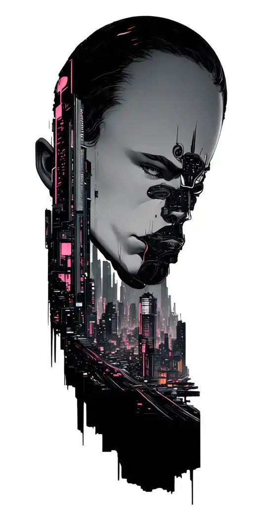 Futuristic Cityscape With Neon