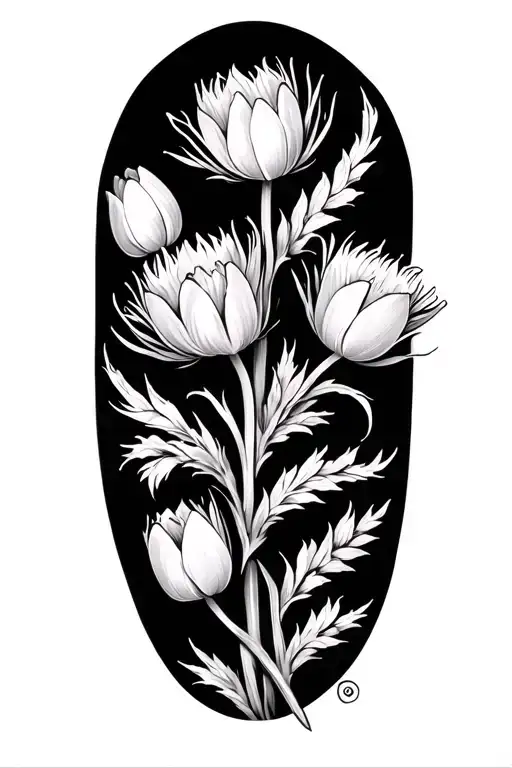 Scottish Thistles Entwined With Dutch Tulips