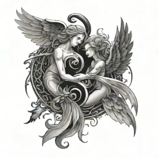 Angels That Are Like Yin And Yang Symbol