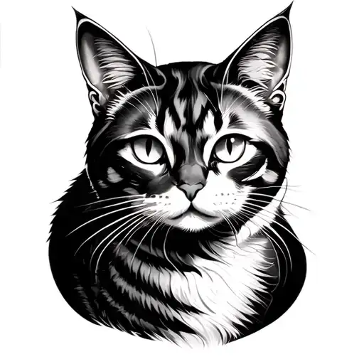 Neotradational Japanese That Portrays A Cat