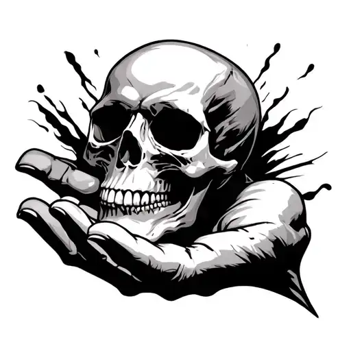 Full Body Of Skull In Hand