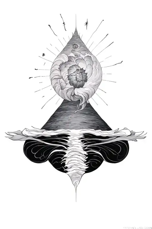 Lines And Inverted Month In The Center