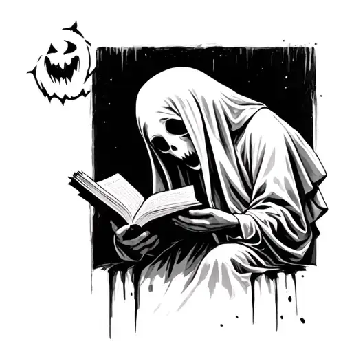 Ghost Painting A Ghost Reading A Book