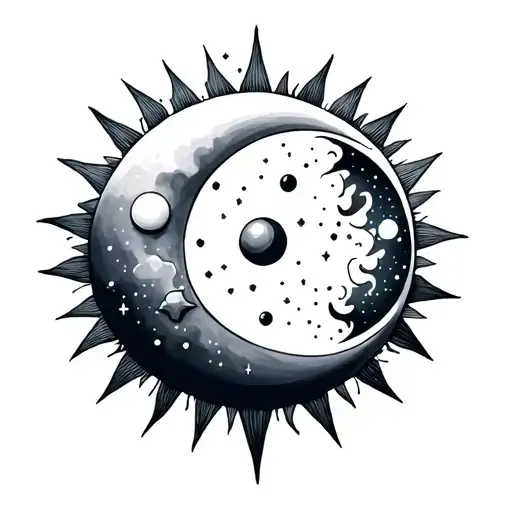 Sun And Moon And Constellation