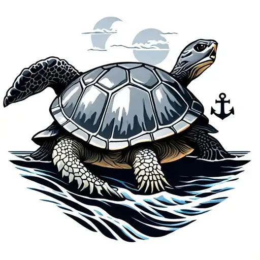 Waves Mountain Turtle Anchor