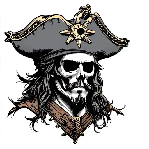 Pirate With Navigation Star Sign