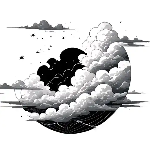 Black Lines And Clouds