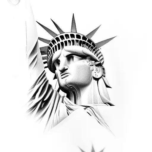 The Statue Of Liberty With Money