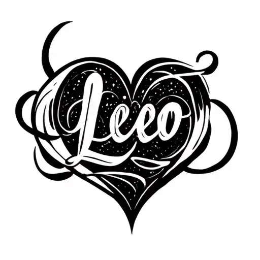 Cursive Heart With Leo Lettering In It