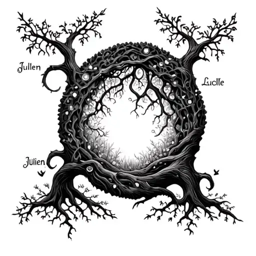 Tree Of Spiritual Life With Names Julien And Lucile