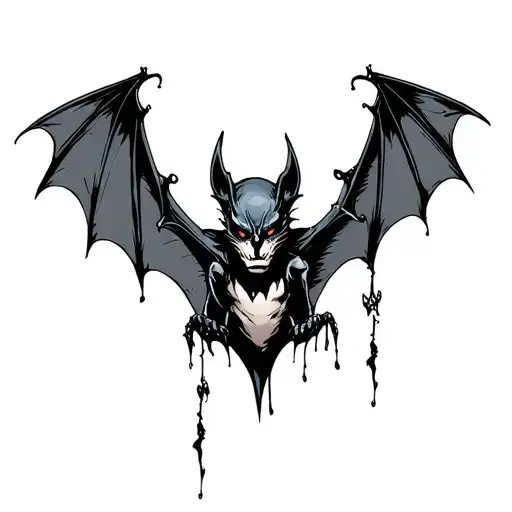 Gothic Style Bat Flying