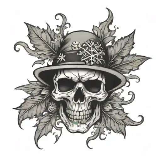 Skull With Snowflakes