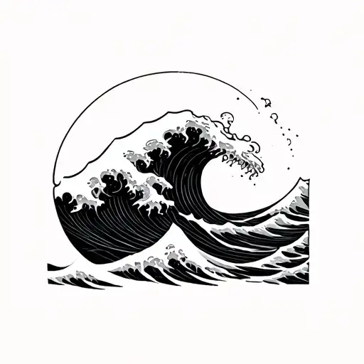 Wave And Travel Minimal Tatto Idea